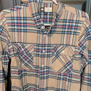 LRG Lifted Research Group Flannel S Heavy weight cotton gray blue pink outdoor